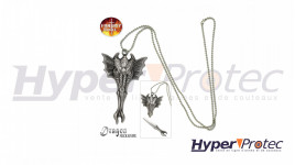 Collier avec pendentif en forme de tête de dragon avec lame caché