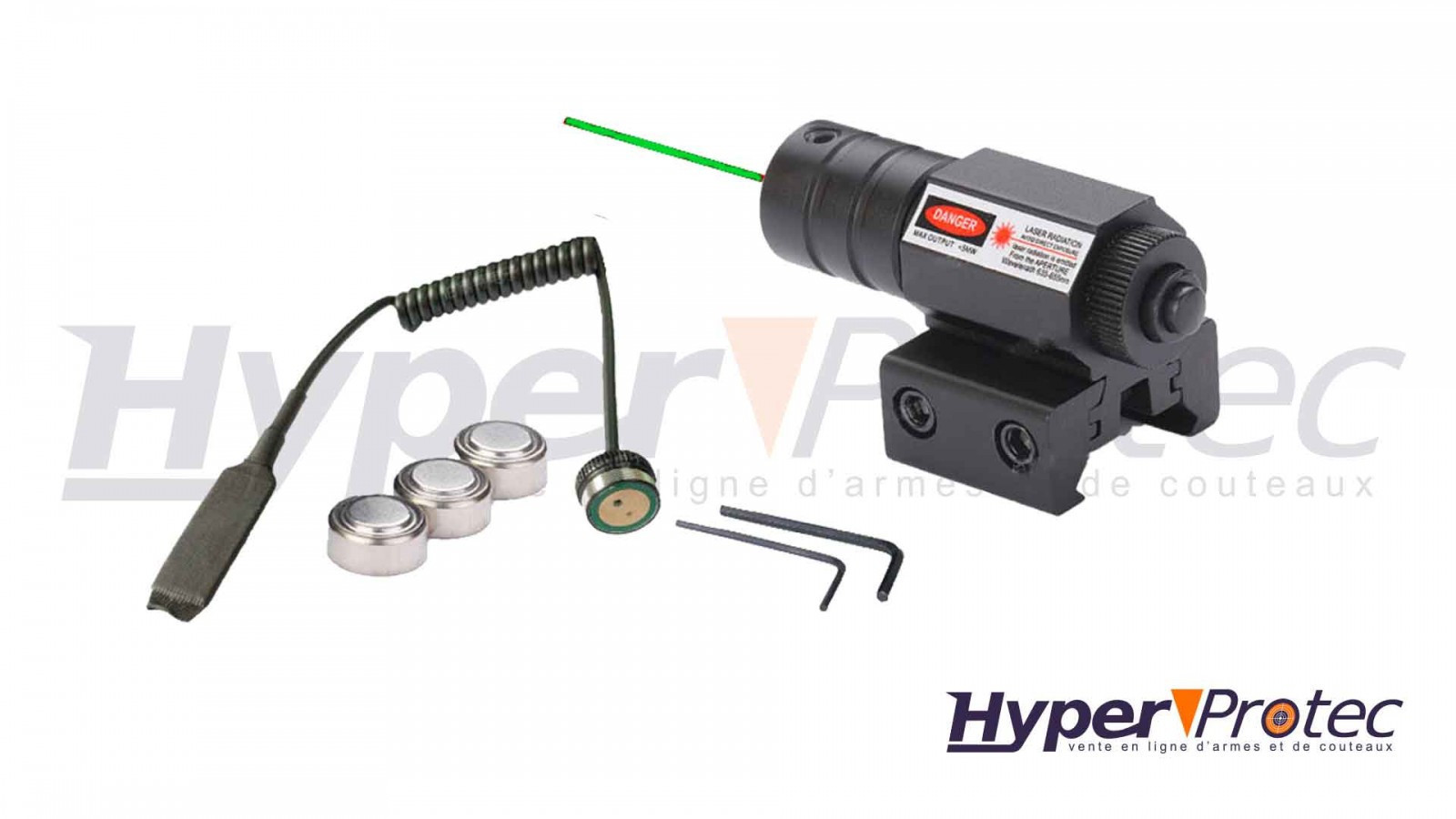 Viseur Laser Vert fixation réversible Rail 11 mm ou 22 mm