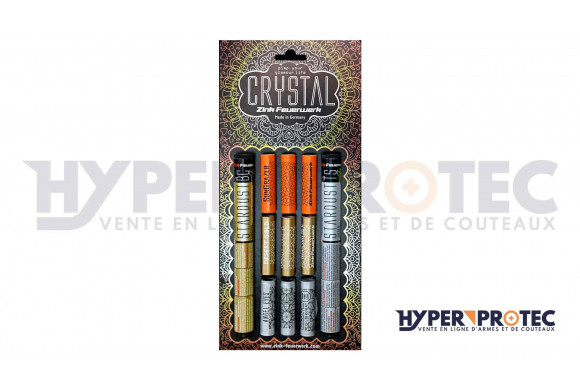 Blister de 29 fusées assorties CRYSTAL argent et dorées pour arme d'alarme