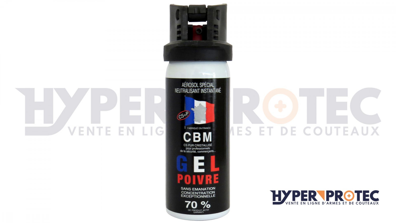CBM Gel Poivre CS+P - Bombe Lacrymogène - HyperProtec