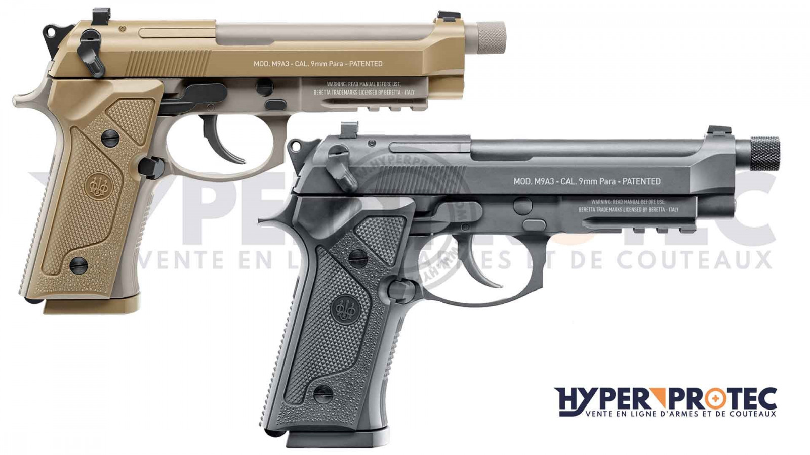 Pistolet à Bille Airsoft Beretta M9A3 Couleur Tan