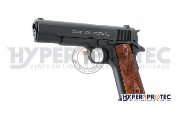 Colt 1911 full métal Classic Black Wood - Pistolet à billes acier 4.5 mm