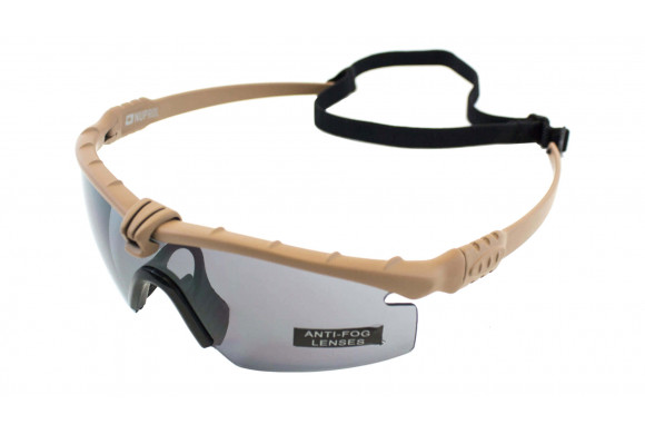 Lunette balistique Nuprol Battle Pros Gen II - Monture Beige / Verres Fumés